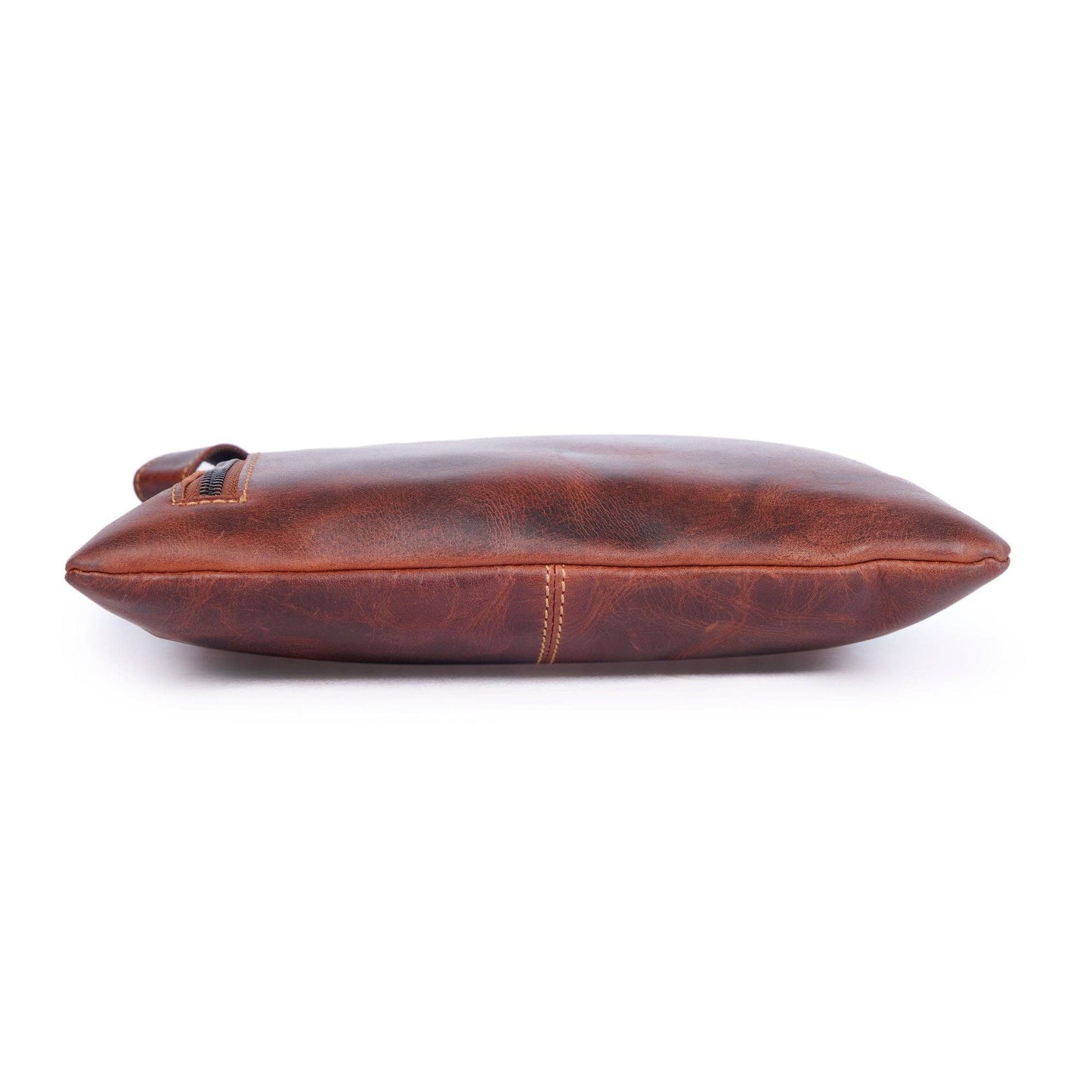 Carter Slim Leather Crossbody Bag in Chestnut