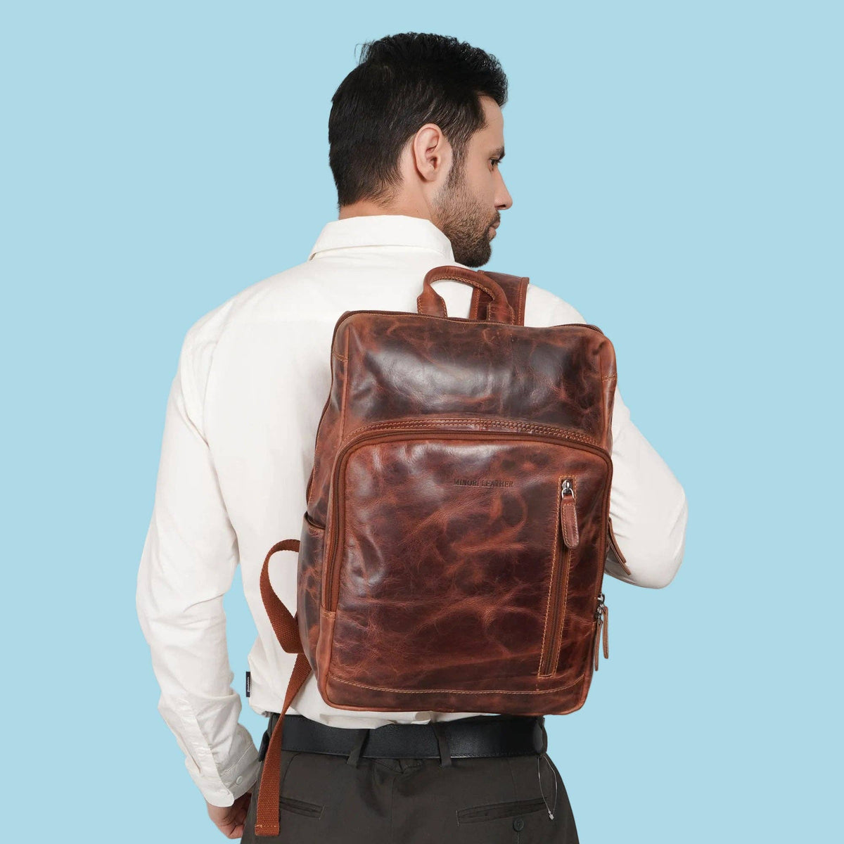 Oslo Leather Laptop Backpack 15.6"