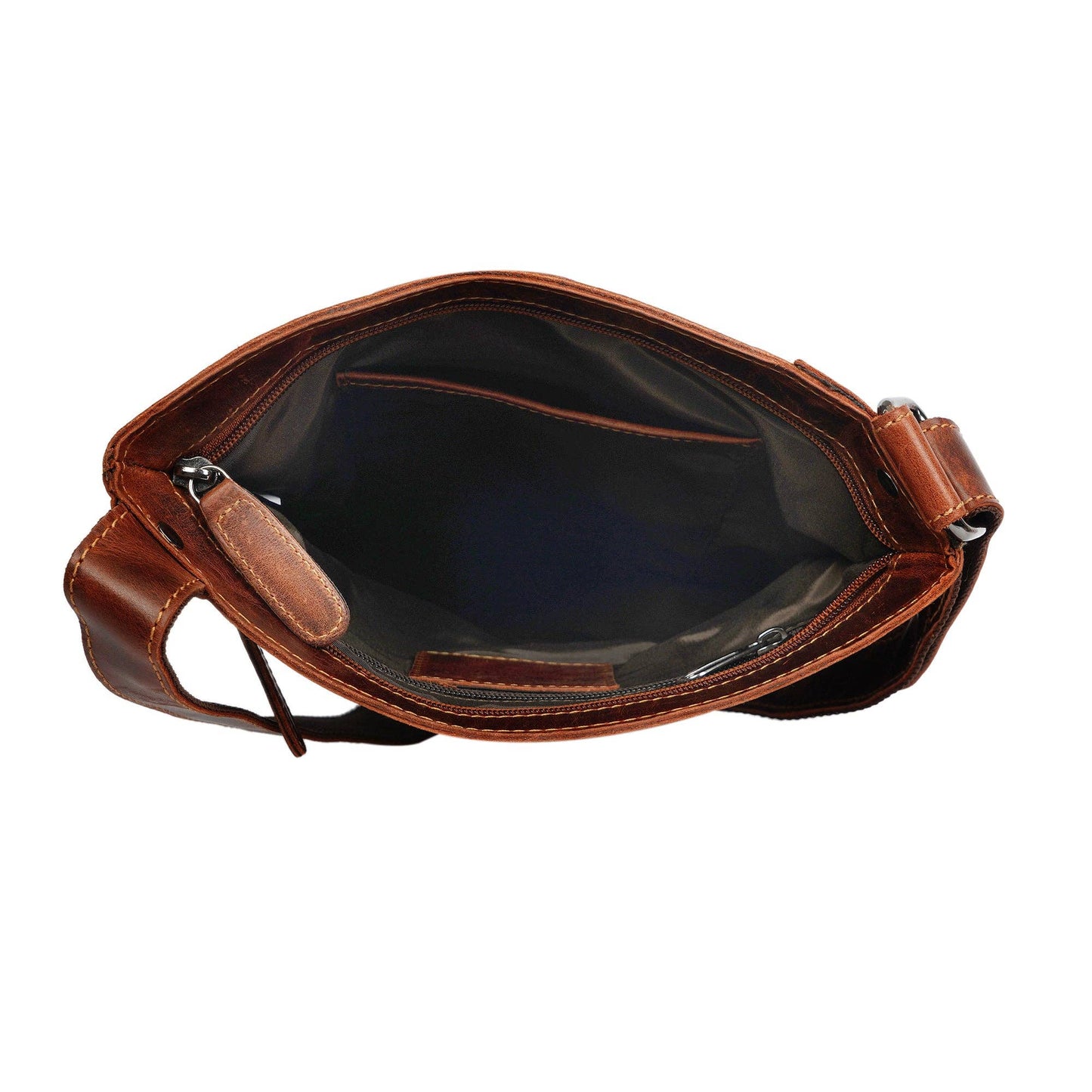 Carter Slim Leather Crossbody Bag in Chestnut