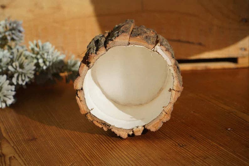 Wood Bark Decorative Candle Votive