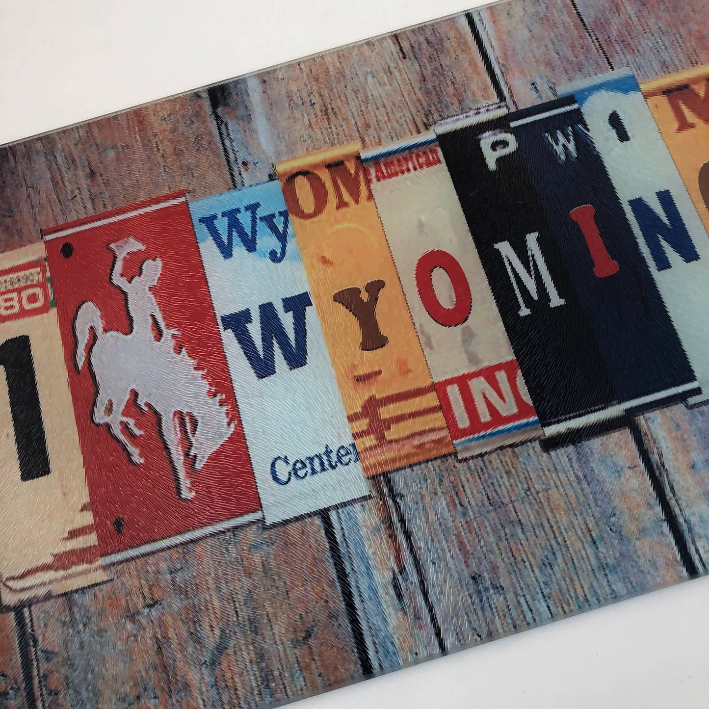 Wyoming License Plate Cutting Board