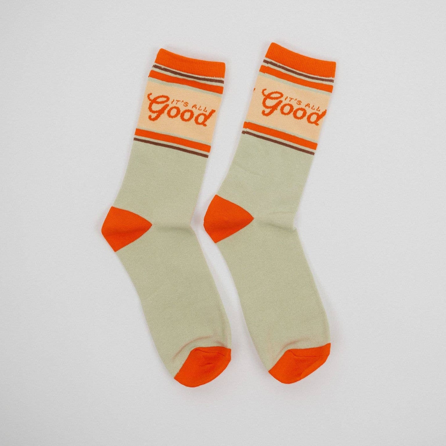 It's All Good Unisex Socks - Sage/Orange