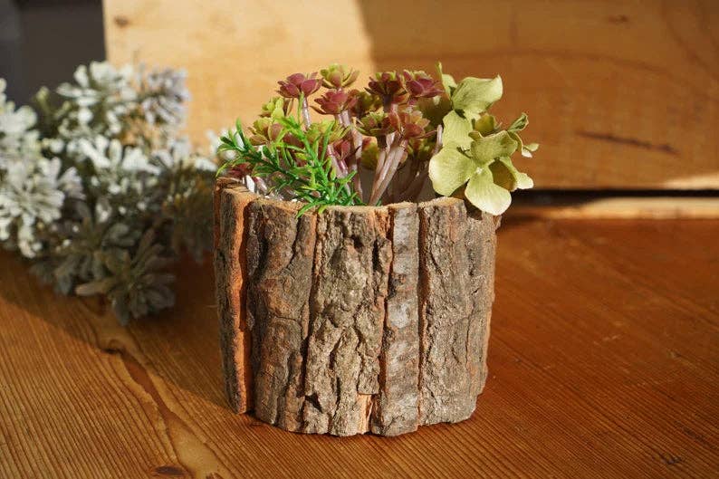 Wood Bark Decorative Candle Votive