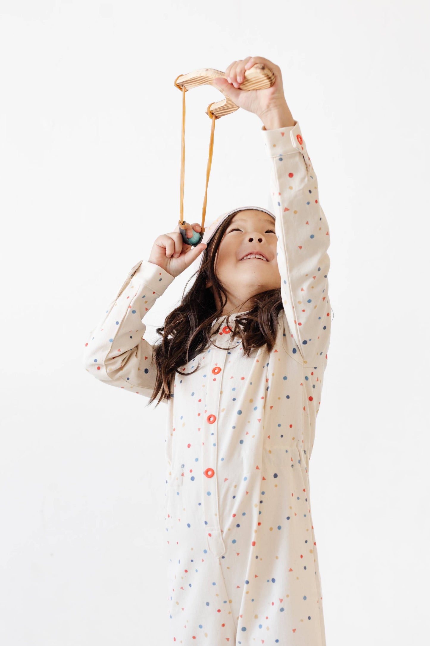 Wood Slingshot with 10 Felt Balls