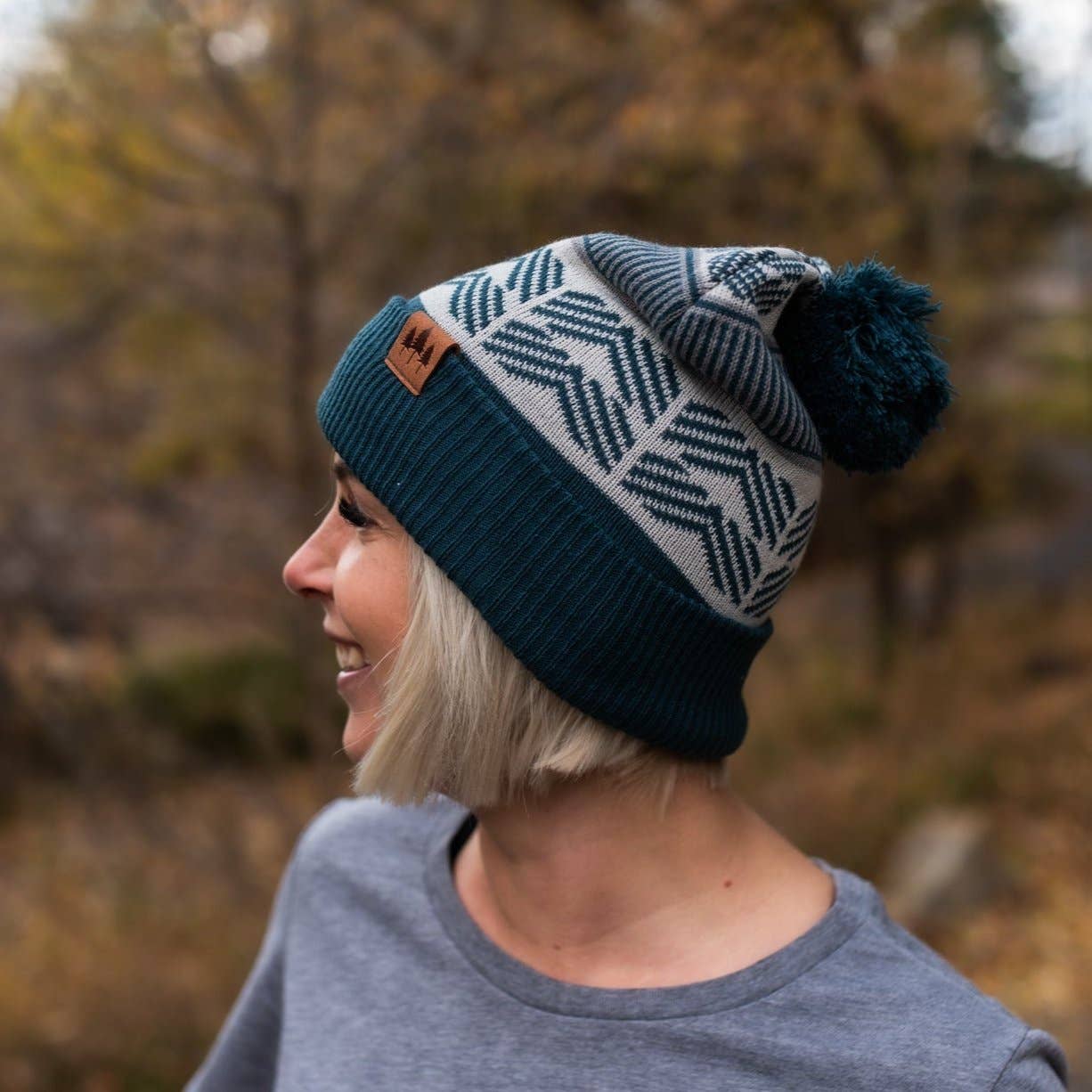 Geometric Pom Woman's - Dark Teal/Black