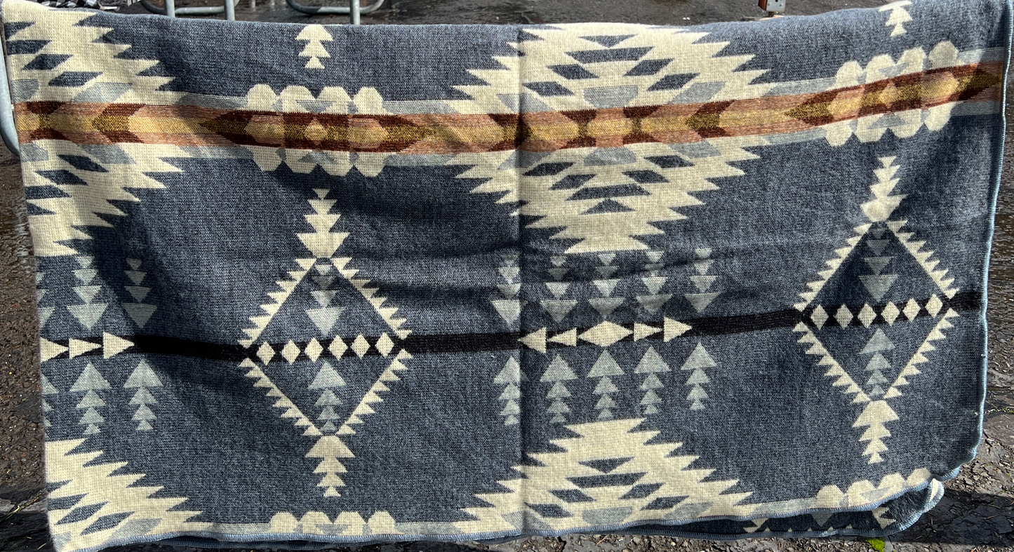 Gray and Beige Wisdom Weave Native Couch Blanket