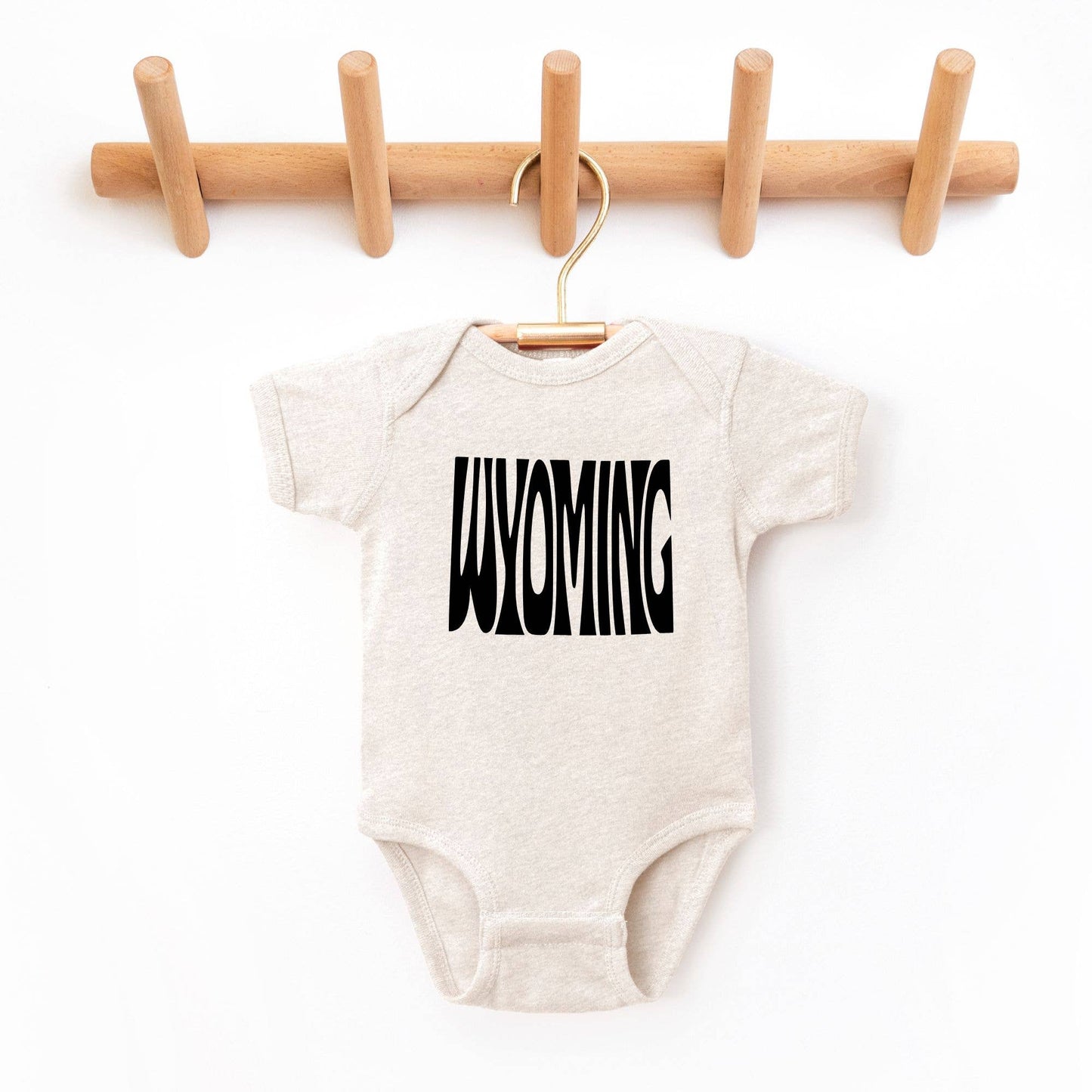 Wyoming State Outline Baby Bodysuit