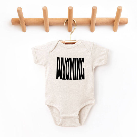 Wyoming State Outline Baby Bodysuit
