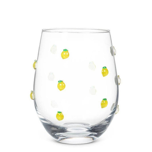 Stemless Wine Glass with Lemons