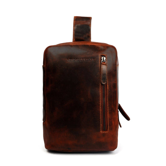 Leather Sling Bag Chestnut