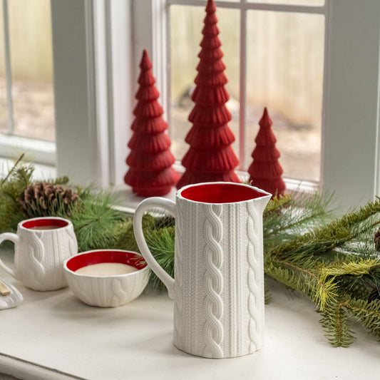 CREAM RIBBED PITCHER