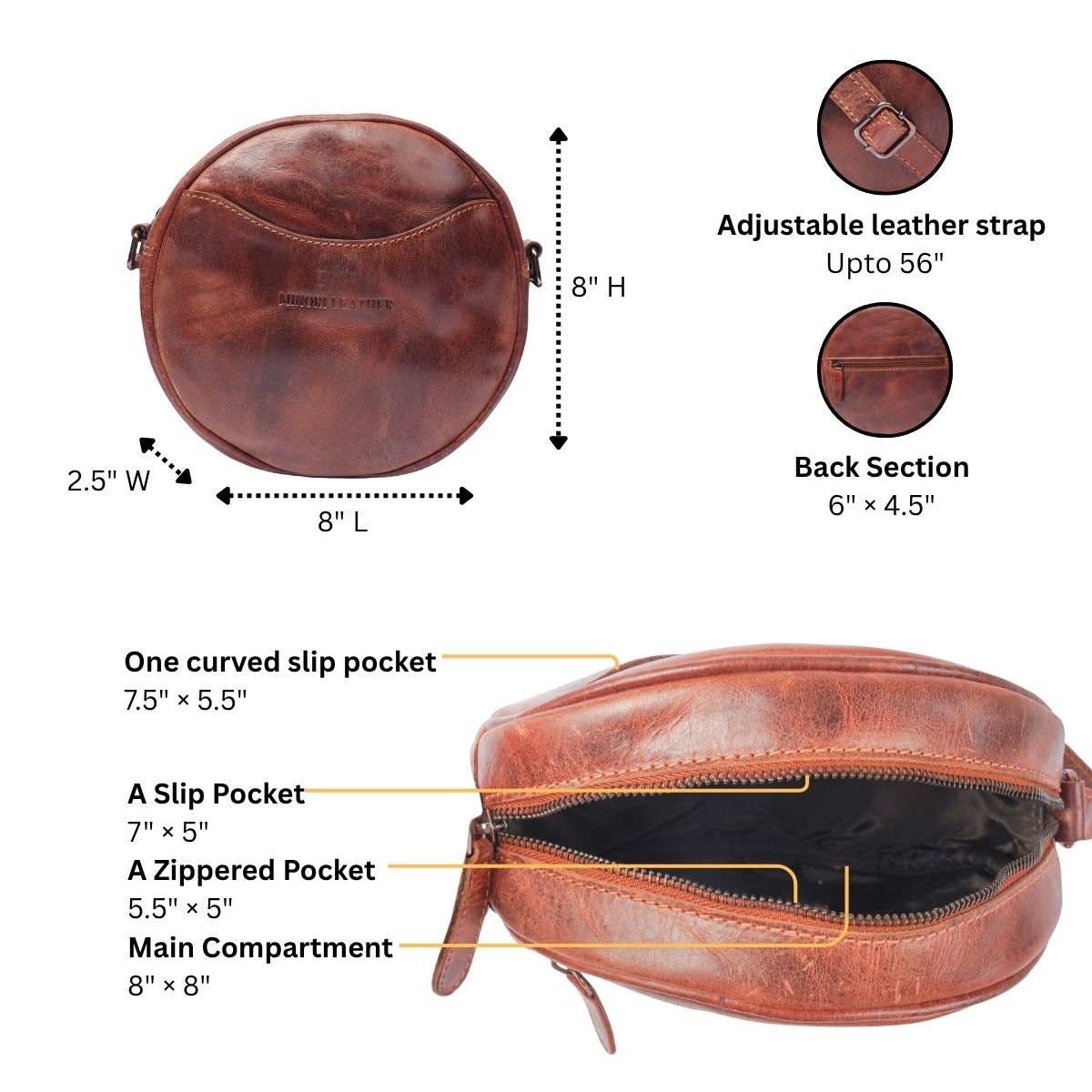 Luna Leather Crossbody Bag