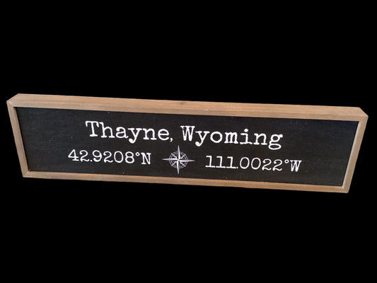 24x6 Thayne Wyoming Sign With Compass
