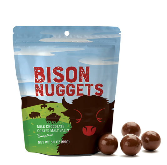 Bison Nuggets (chocolate covered malt balls)