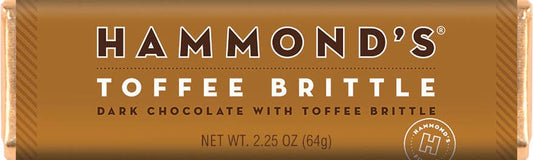Hammond's Natural Toffee Brittle Dark Chocolate Candy bar 2.25oz