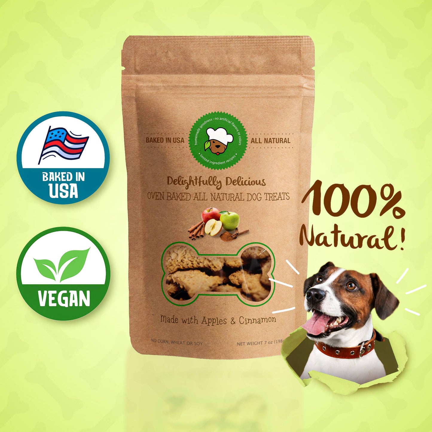Apple Cinnamon Dog Treats | Pet Treats | Dog Treat Bag