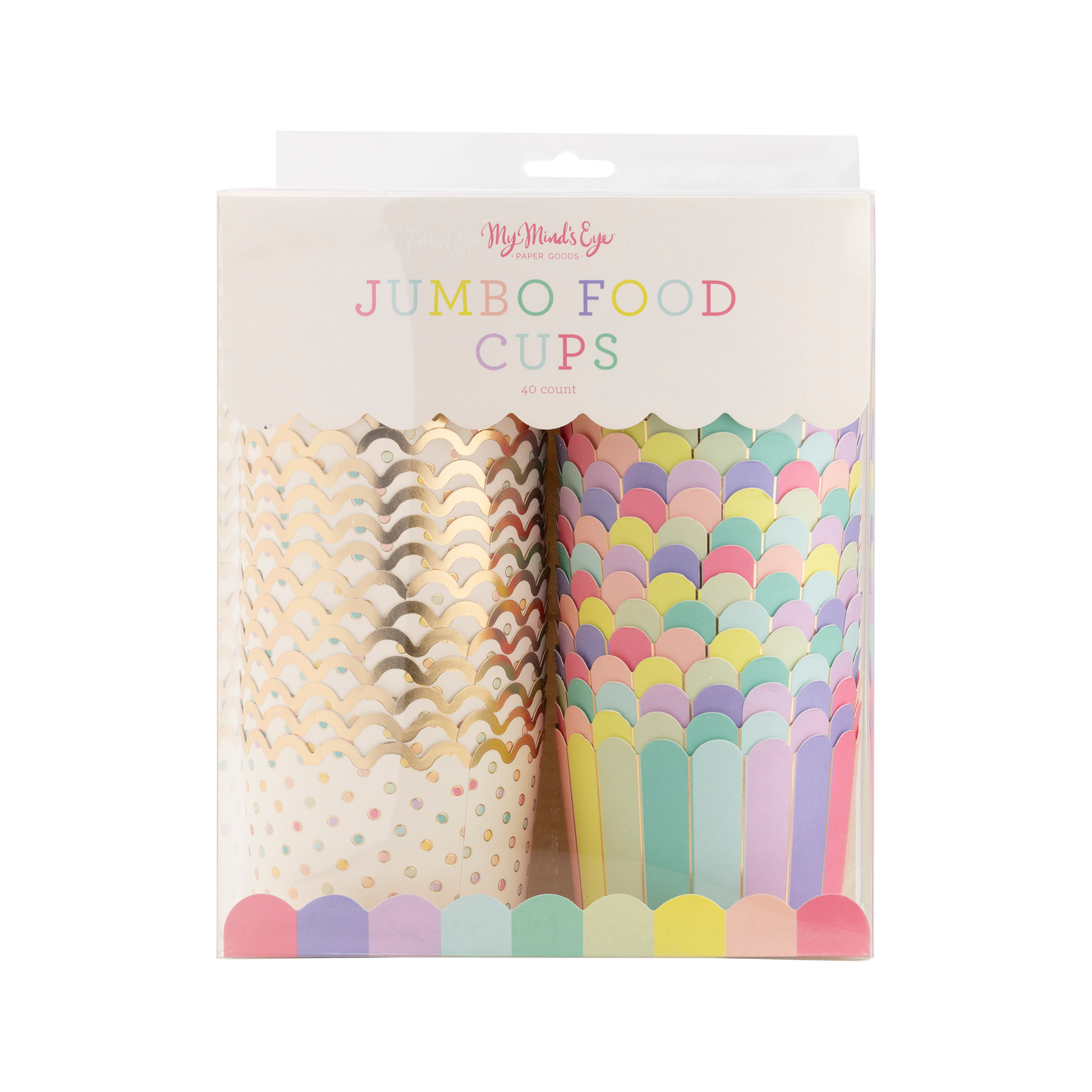 JUMBO Gold Foil Dots and Stripes Paper Food Cups