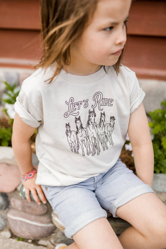 Let's Ride Toddler Tee- Heather Dust