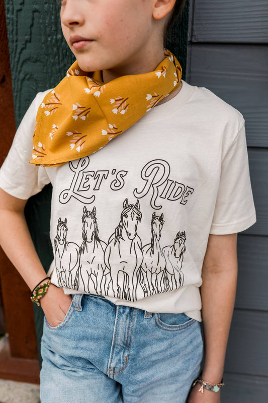 Let's Ride Kids Tee- Natural